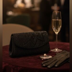 Black Sequined Clutch